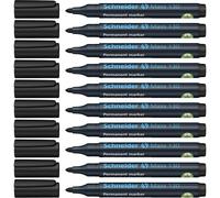 Kalanka-Maxx 130 Marqueurs Permanents (Épaisseur De Trait: 1-3 Mm, Rechargeables) Lot De 10, Noir