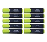 Kalanka-Office Products Lot De 10 Surligneurs Fluorescents Jaune - Encre Non Toxique - Pointe Biseautée - Qualité Supérieure - Épaisseur De Trait : 1-5 Mm