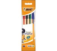 Kalanka-Orange Original Stylos-Bille Pointe Fine (0,8 Mm) - Couleurs Assorties, Pochette De 4