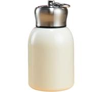 Kalanka-Petite Gourde Isotherme Double Couche, Mini Thermos Cafe Acier Inoxydable 304 300ml, Avec Boucle De Transport, Taille Compacte, Peut Être Mis Dans Votre Poche (Jaune)