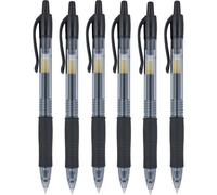 Kalanka-Pilot G2 07 Lot De 6 Stylos Rollers À Encre Gel Rétractable 0,7 Mm Pointe 0,39 Mm Largeur De Ligne Rechargeable Bl-G2-7 (Noir)