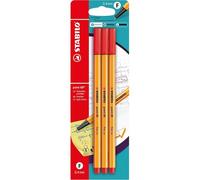Kalanka-Point 88 - Pack De 3 Stylos-Feutres Pointe Fine - Rouge