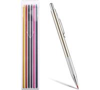 Kalanka-Porte-Mines Set,Critérium 2mm - Porte-Mines En Métal, Avec 12 Mines Colorées, Design Ergonomique, Capuchon Avec Taille-Crayon Intégré, Confortable Et Antidérapant