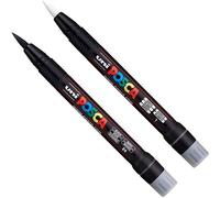 Kalanka-Posca Uni Pcf-350 Marqueur Peinture À Pointe Pinceau ¿ Stylo Pour Tissu, Verre, Métal ¿ Ensemble Noir Et Blanc (1 De Chaque)