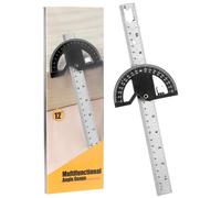 Kalanka-® Règle D'angle Rapporteur, Outil De Jauge D'angle Réglable,Outil De Mesure De 0 À 180 Degrés Pour L'amélioration De L'habitat Et La Menuiserie (Noir, 30 Cm)