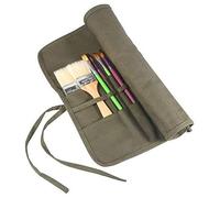 Kalanka-Sac À Crayon Pinceau Brosse De Toile Pour Aquarelle, Huile Et Peinture Art Pinceaux Avec 22 Fentes (Vert Armée)