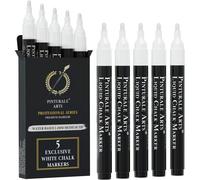 Kalanka-Set 5 Feutre Blanc Effacable Pointe 2mm Crayon Craie Pour Tableau Noir Stylo Vitre Effacable, Pour Verre, Ardoise