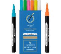 Kalanka-Set 6 Feutre Craie Effacable Tableau Noir Pointe Extra Fine 1mm Stylo Craie Pour Tableau Noir Effacable Pour Vetre, Virre, Ardoise