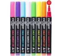 Kalanka-Stylo Craie Pour Tableau Noir Effacable, Marqueur Craie Effacable, Feutre Craie Pour Le Verre Fenêtre, 3mm Lot De 8