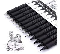 Kalanka-Stylo Noir Pointe Fine,12 Stylos À Encre Fineliner,Feutres Dessin,Marqueurs, Stylo Feutre Pour Le Dessin Technique D'illustration D'artiste, 902188