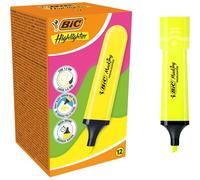 Kalanka-Surligneurs Marking Avec Pointe Biseautée Modulable (1,2 Mm-4,6 Mm) - Jaune Fluo, Pack De 12