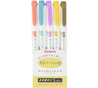 Kalanka-Zebra Mildliner Rc Lot De 5 Marqueurs 5 Couleurs Wkt7-5c-Rc (Importé Du Japon)