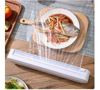Kalavika Distributeur de Film Alimentaire Étirable Dérouleur Coupe-Film aluminium Papier en ABS Outils de Cuisine 37 * 6,2 * 5,2 cm
