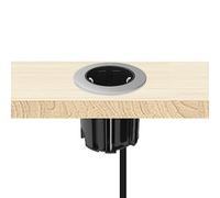 kalb Prise encastrable 230 VAC HUB - Prise de table ronde pour plan de travail, mur et meubles - Avec prise de contact de protection UE - Ajustement des couleurs 54 mm