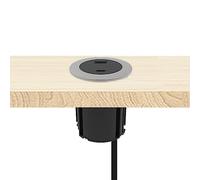 Kalb USB-C Prise de table ronde pour plan de travail, mur et meubles, avec prise de protection de contact européenne, 5 V CC, max. 45 W