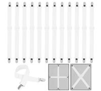 KALBIGRO 12 Pièces Tendeur Drap Housse, 30-130 cm Attache Drap Housse Réglable, Elastique Pince Drap Housse pour Draps, Matelas, Planche à Repasser, Canapé