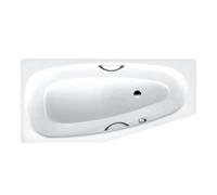 Kaldewei Advantage - Baignoire asymétrique Mini Star droite 831, 157x75/50 cm, avec trous pour poignées, antidérapant, blanc 224730000001