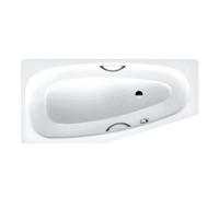Kaldewei Advantage - Baignoire asymétrique Mini Star droite 835, 157x70/48 cm, avec trous pour poignées, antidérapant, blanc 224530000001