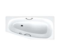 Kaldewei Advantage - Baignoire asymétrique Mini Star gauche 833, 157x75/50 cm, avec trous pour les poignées, antidérapant, effet Perl, blanc 224930003001