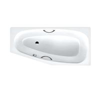 Kaldewei Advantage - Baignoire asymétrique Mini Star gauche 837, 157x70/48 cm, avec trous pour poignées, antidérapant, blanc 225330000001