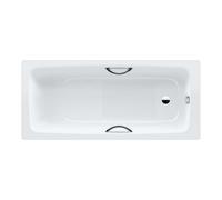 Kaldewei Advantage - Baignoire rectangulaire Cayono Star 757, 180x80 cm, avec trous pour poignées, antidérapant, effet Perl, blanc 275730003001
