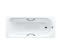 Kaldewei Advantage - Baignoire rectangulaire Saniform Plus Star 344, 140x75 cm, avec trous pour poignées, antidérapant sur toute la largeur, effet Perl, blanc 134434013001