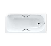 Kaldewei Advantage - Baignoire rectangulaire Saniform V2 Star 332, 160x70 cm, avec trous pour poignées, antidérapant, effet Perl, blanc 134130003001