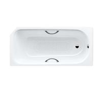 Kaldewei Advantage - Baignoire rectangulaire Saniform V2 Star 332, 160x70 cm, avec trous pour poignées, antidérapant sur toute la largeur, effet Perl, blanc 134134013001