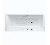 Kaldewei Ambiente - Baignoire rectangulaire Puro Star 658, 170x75 cm, avec trous pour poignées, antidérapant sur toute la largeur, effet Perl, blanc 255834013001