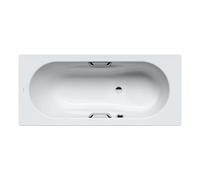 Kaldewei Ambiente - Baignoire rectangulaire Vaio Set Star 957, 160x70 cm, avec trous pour poignées, antidérapante sur toute la largeur, effet Perl, blanc 233734013001