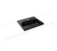 Kaldewei Centro lavabo 902806013701 3055, 60x50cm, effet perle noire, sans trop - plein, 2000 trou du robinet