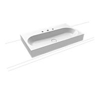 Kaldewei Centro poser 903106033001 3058, 90x50x12cm, blanc, effet perlant, 3 trous robinetterie