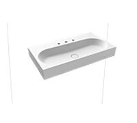 Kaldewei Centro poser sur meuble 903506033711 3062, 90x50x12cm, effet perlant blanc alpin mat, sans trop-plein, 3 trous taraudés