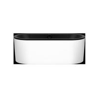 KALDEWEI CLASSIC DUO Oval, baignoire en pose libre 111-7, 180x80x42 cm, avec tablier Couleur extérieure blanc alpin, 291249233701, Couleur: Noir avec effet nacré