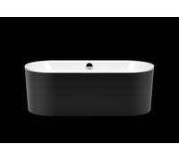 KALDEWEI CLASSIC DUO Oval, baignoire en pose libre 113-7, 170x75x42 cm, avec tablier Couleur extérieure blanc alpin, 291449233701, Couleur: Noir avec effet nacré