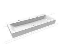 Kaldewei Lavabo double mural Cono 120x50 cm rectangulaire blanc brillant 902706043001