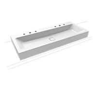 Kaldewei Cono Kaldewei mural double 902706053001 120x50cm, sans trop-plein, 2x3 trous de robinetterie, effet blanc nacré