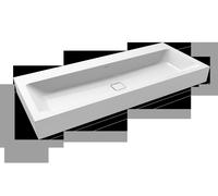 Kaldewei Lavabo mural Cono 3091 120×50 cm blanc brillant rectangulaire sans trou pour robinetterie