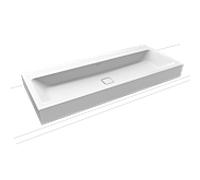 Kaldewei Cono lavabo mural 902706003711 3091, 120x50x12cm, effet perlant blanc alpin mat, sans trop-plein, sans trou pour le robinet