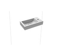 Kaldewei Cono lave-mains 908006013199 55x30cm, sans trop-plein, 1 trou à droite , effet perlé manhattan