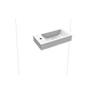 Kaldewei Cono lave-mains 908006393711 55x30cm, sans trop-plein, 1 trou de bite à gauche, effet perlant blanc alpin mat