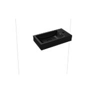 Kaldewei Cono Lave-mains 908006393716 55x30cm, sans trop-plein, trou de robinetterie 2000 à gauche, effet anthracite mat ville nacré