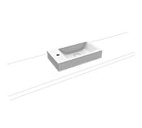 Kaldewei Cono lave-mains 908106013711 55x30cm, sans trop-plein, 1 trou de robinet à gauche / droite, Weis mat effet perlant