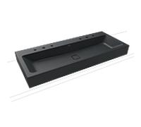 Kaldewei Cono lavabo mural 902706003715 3091, 120x50x12cm, effet perlé cataniagrey mat, sans trop-plein, sans trou pour le robinet