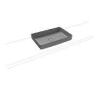 Kaldewei Miena vasque 909606003663 3185, 58 x 38 cm, cool grey 30, sans trop-plein, sans trou pour robinetterie, insonorisation