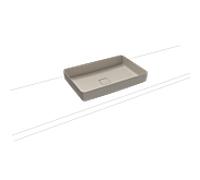 Kaldewei Miena vasque 909606003668 3185, 58 x 38 cm, gris chaud 10, sans trop-plein, sans trou pour robinetterie, insonorisation