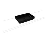 Kaldewei Miena vasque 909606003676 3185, 58 x 38 cm, noir mat 100, sans trop-plein, sans trou pour robinetterie, insonorisation