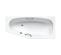 Kaldewei Advantage - Baignoire asymétrique Mini Star gauche 833, 157x75/50 cm, avec trous pour poignées, antidérapant sur toute la largeur, effet Perl, blanc 224934013001
