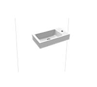 Kaldewei Puro Kaldewei -mains mural 901206303001 droite, sans trop-plein, 1 trou pour robinet, effet blanc nacré, 55x30x10cm