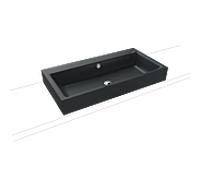 Kaldewei Puro lavabo 900806013715 3158, 90x46cm, catane gris mat effet perlant , avec trop - plein, 2000 trou de coulée